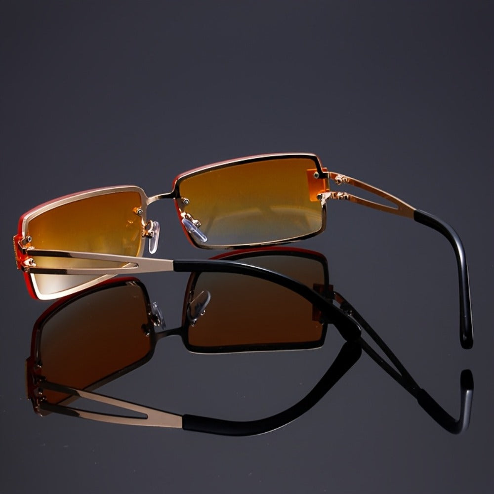 Party Glasses - Rhinestone Men Women Square Luxury Hip Hop Gradient Color Change Fashion - product detail view 10