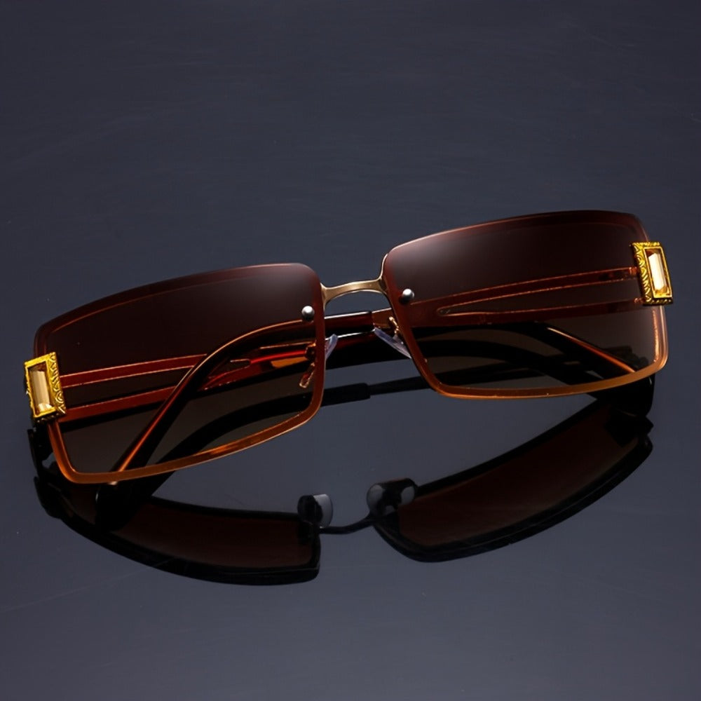 Party Glasses - Rhinestone Men Women Square Luxury Hip Hop Gradient Color Change Fashion - product detail view 11