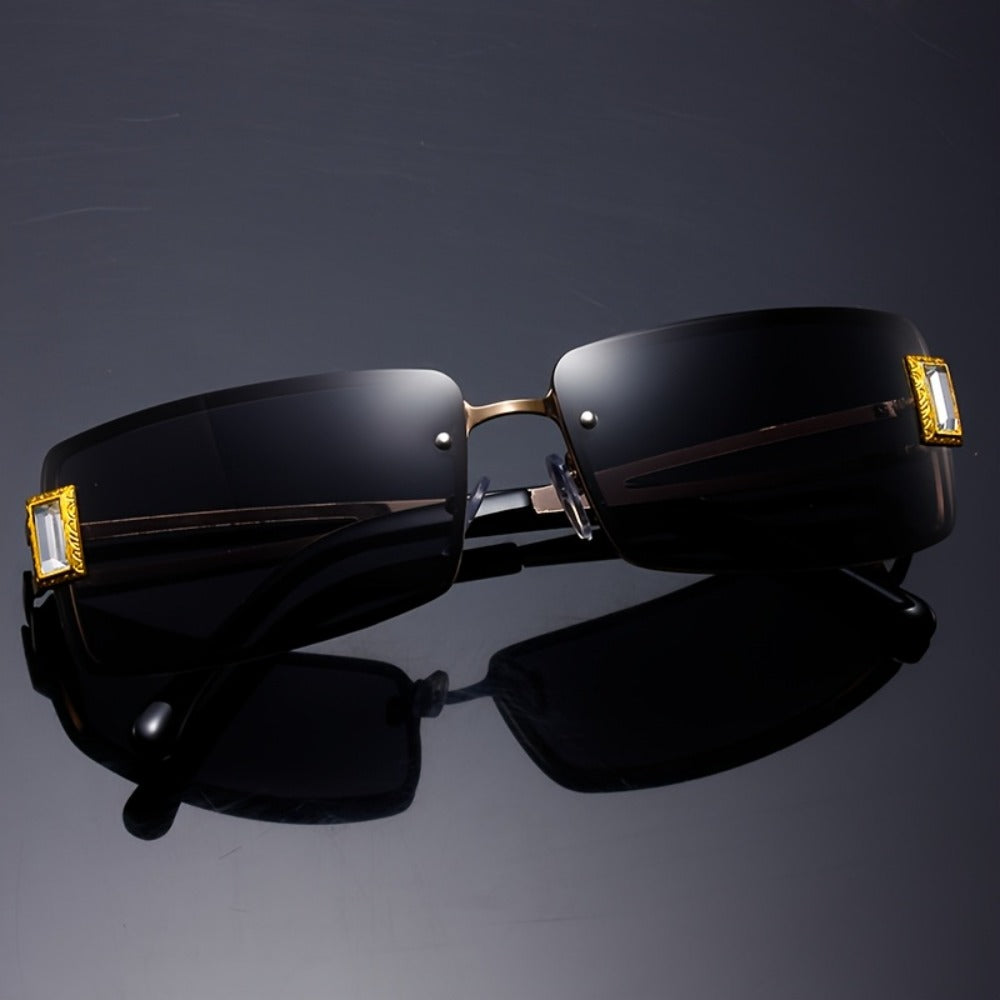 Party Glasses - Rhinestone Men Women Square Luxury Hip Hop Gradient Color Change Fashion - product detail view 13