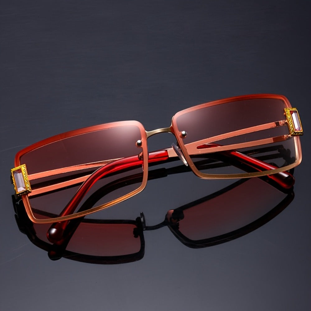 Party Glasses - Rhinestone Men Women Square Luxury Hip Hop Gradient Color Change Fashion - product detail view 15
