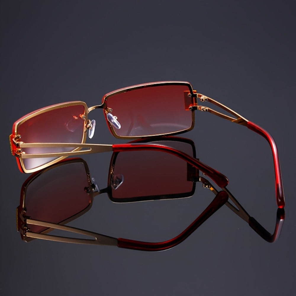 Party Glasses - Rhinestone Men Women Square Luxury Hip Hop Gradient Color Change Fashion - product detail view 16