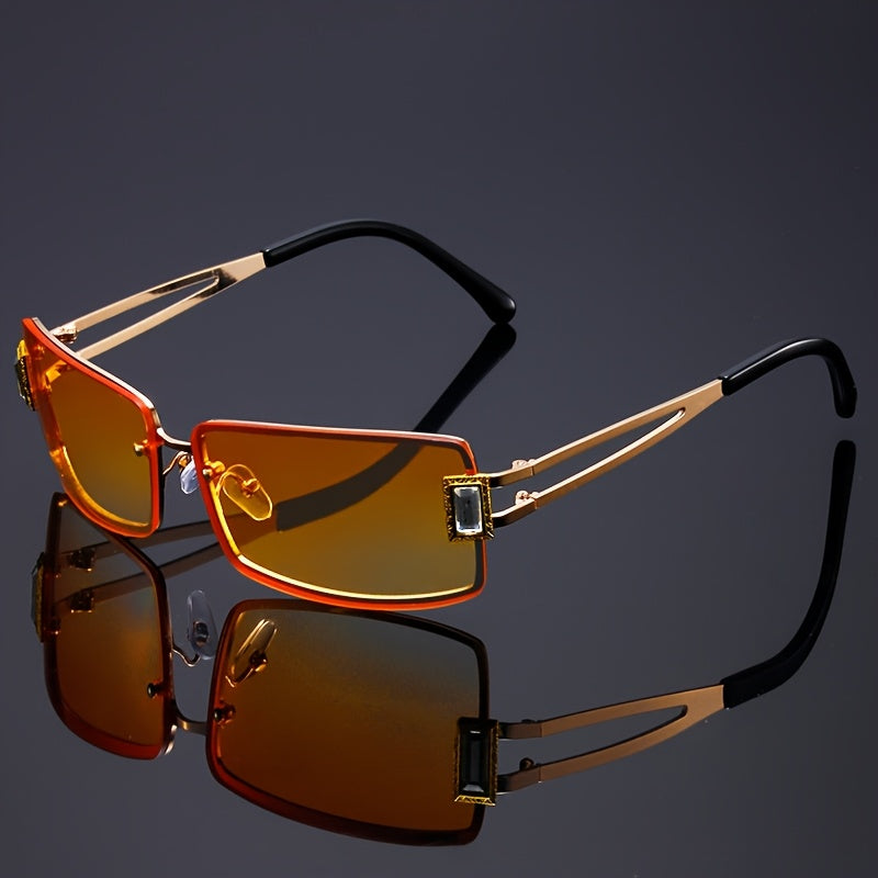 Party Glasses - Rhinestone Men Women Square Luxury Hip Hop Gradient Color Change Fashion - product detail view 20