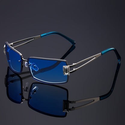 Party Glasses - Rhinestone Men Women Square Luxury Hip Hop Gradient Color Change Fashion - product detail view 24