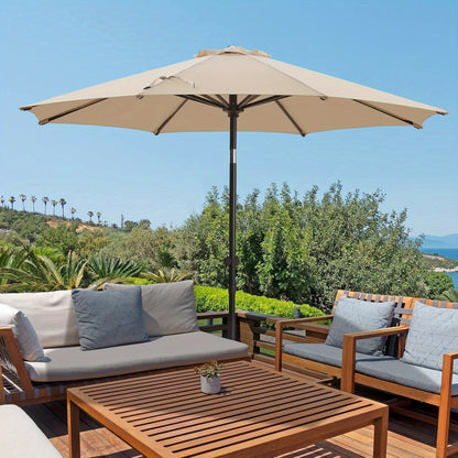 Patio Umbrella shown in the Khaki, 9 FT option