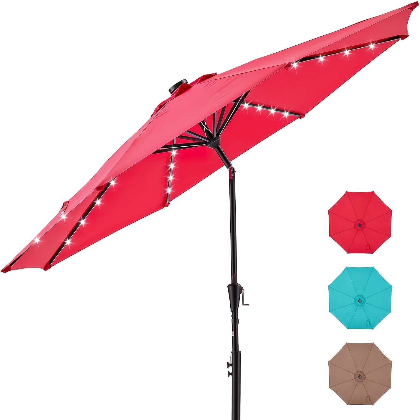 Patio Umbrella shown in the Red, 10ft option