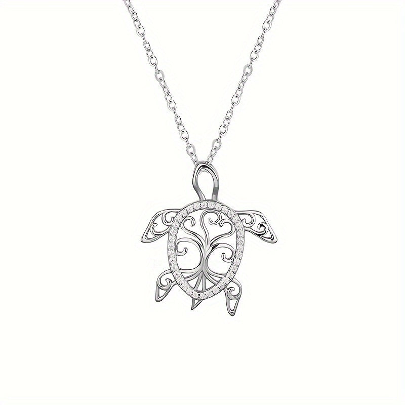 Pendant Necklace - 925 Sterling Silver Sea Turtle Tree of Life Ocean Women Beach Jewelry Gift - product detail view 6