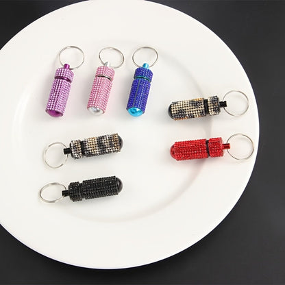 Pill Box Keychain - Set 7pcs Rhinestone Alloy Waterproof Mini Case Pendant, Medicine Storage - product detail view 5