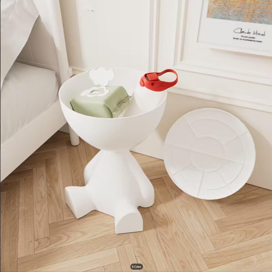 Plastic Nightstand with Cup Holder and Tool-Free Assembly for Bedroom detail image - detail view 9