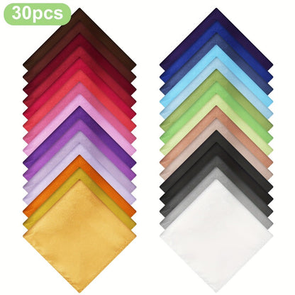 Pocket Squares - Square Set 30 Pack for Men Solid Color Handkerchiefs Soft Quick-Dry Fabric - product detail view 3