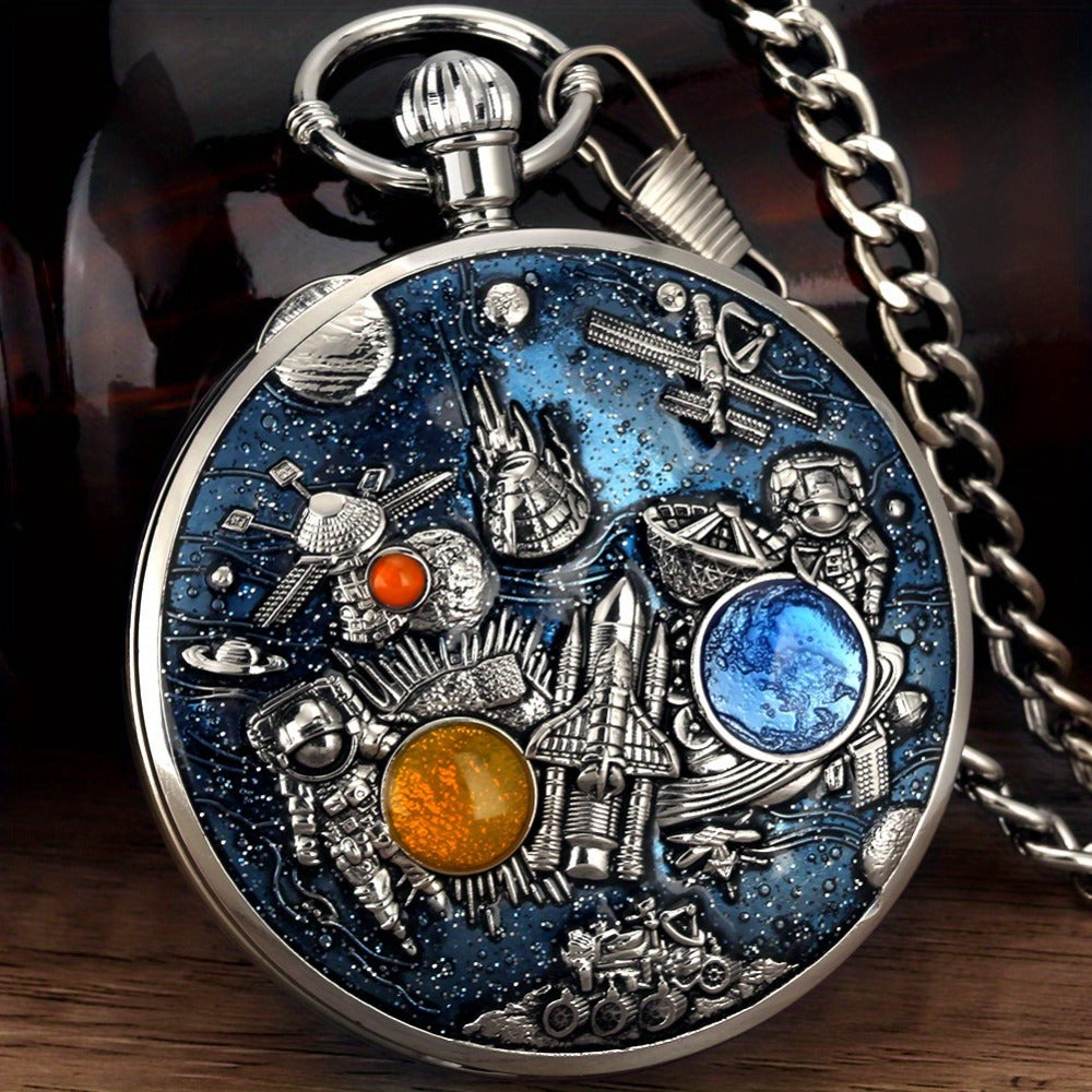 Pocket Watch - Music with Chain Space Series Quartz for Men & Women, Necklace , Unique - product detail view 11