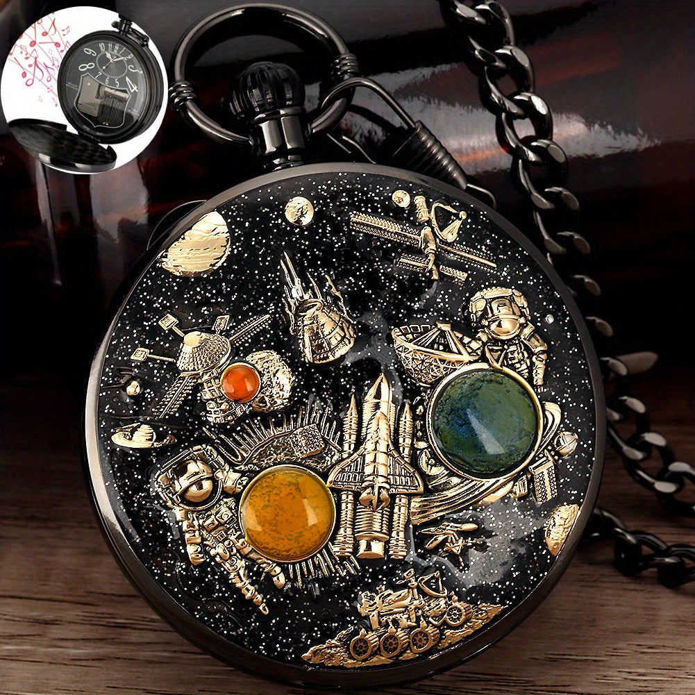 Pocket Watch - Music with Chain Space Series Quartz for Men & Women, Necklace , Unique - product detail view 15
