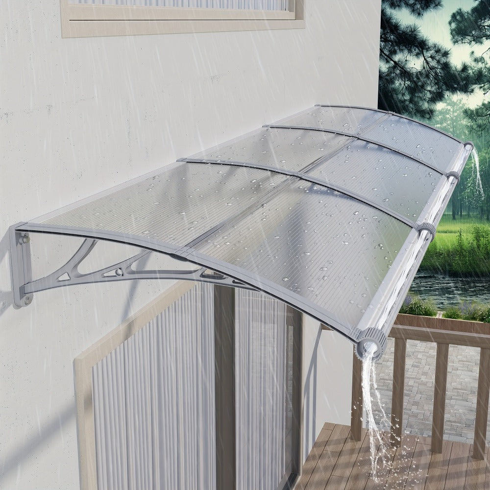 Polycarbonate Door Awning with UV Protection and Multiple Color Options for Patio detail image - detail view 17