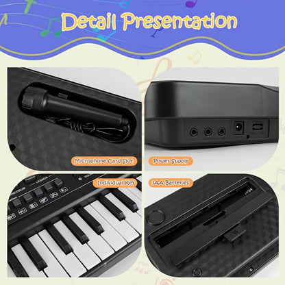 Portable Electronic Keyboard, Piano Keyboard, USB, 61-Key, Piano, Set for Beginner Lessons detail image - detail view 9