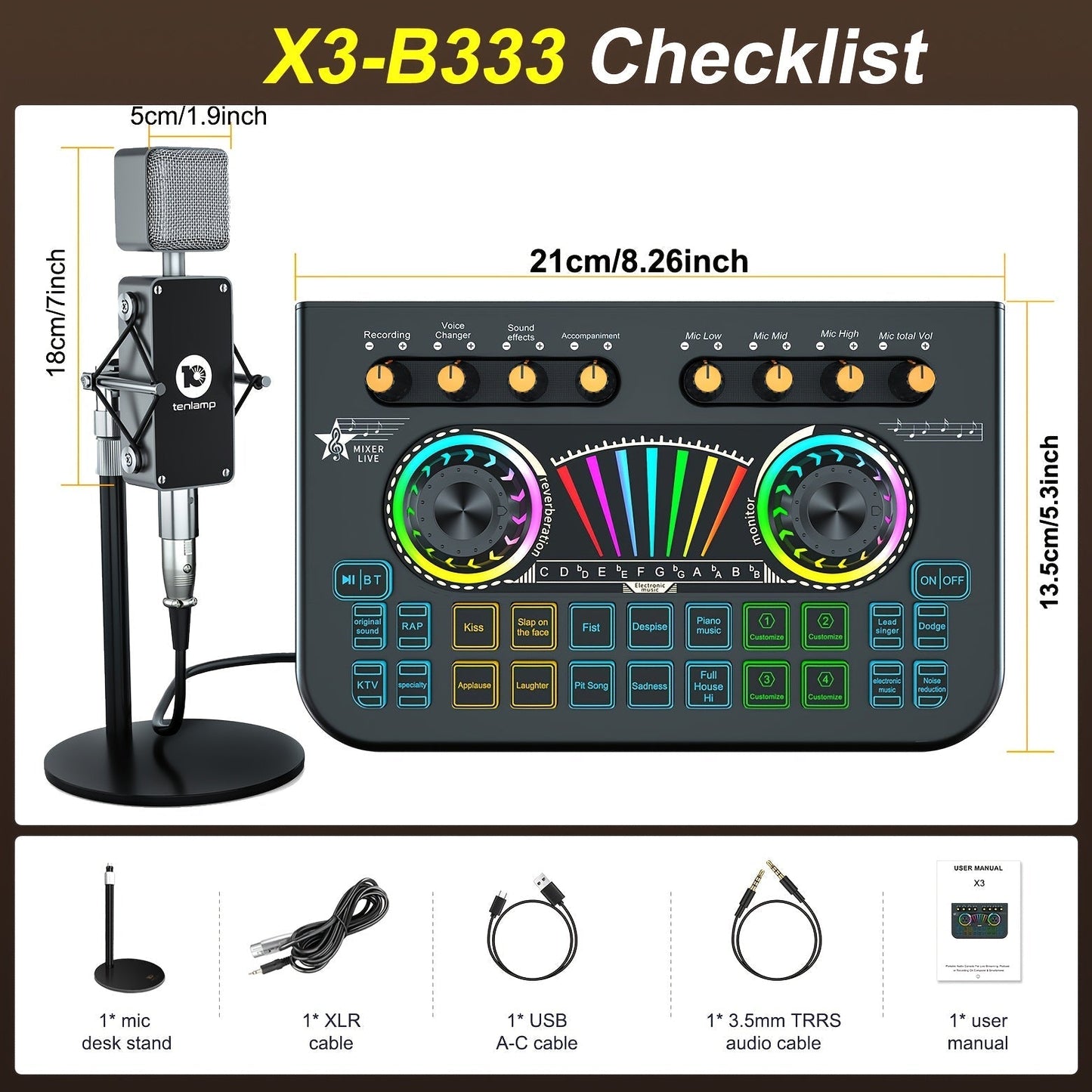 Portable Karaoke System shown in the X3-B333 mic Mixer set option