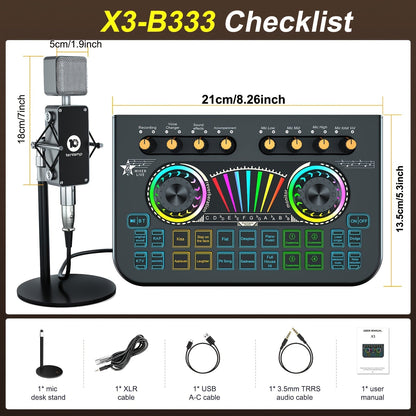 Portable Karaoke System shown in the X3-B333 mic Mixer set option