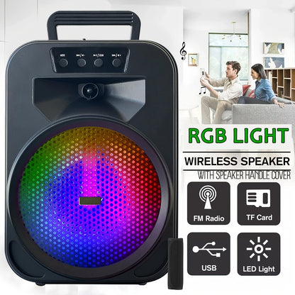 Portable PA Speaker shown in the 1000W 8'' RGB Light Speaker option