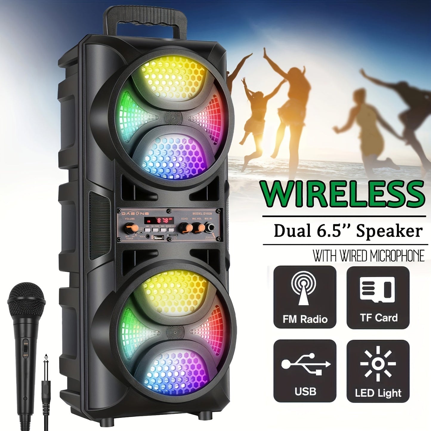 Portable PA Speaker shown in the 3000W Dual-6.5 Woofer Speaker option
