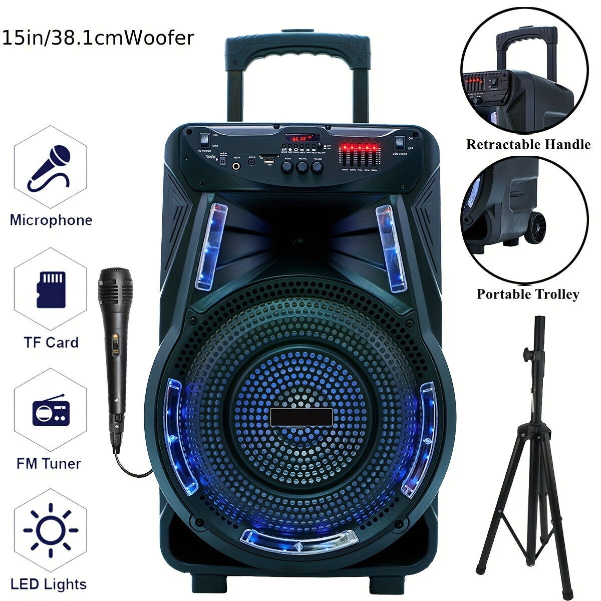 Portable PA Speaker shown in the 15-inch Woofer option