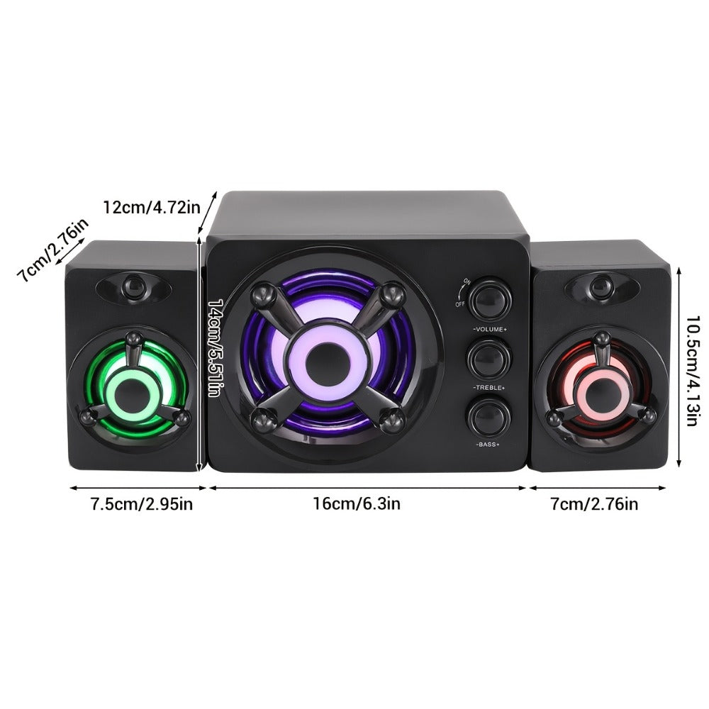 Portable PA Speaker, 3.5mm, RGB, USB, Computer, Speakers, Subwoofer for Parties detail image