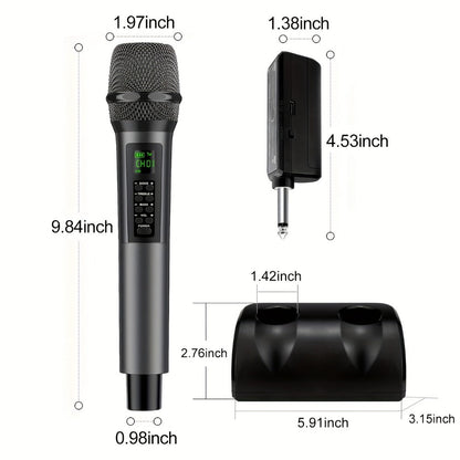 Portable PA Speaker, Dark Gray, Wireless, Dynamic, Dual, Microphones for Parties detail image
