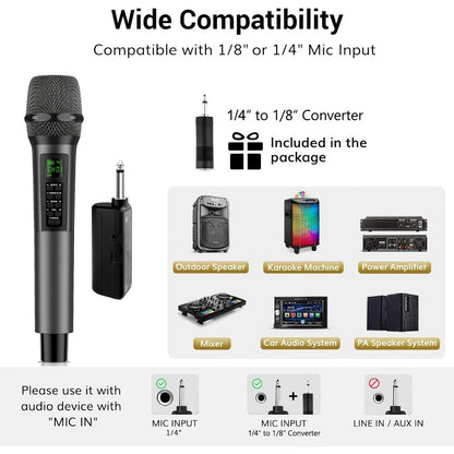 Portable PA Speaker, Dark Gray, Wireless, Dynamic, Dual, Microphones for Parties detail image - detail view 7