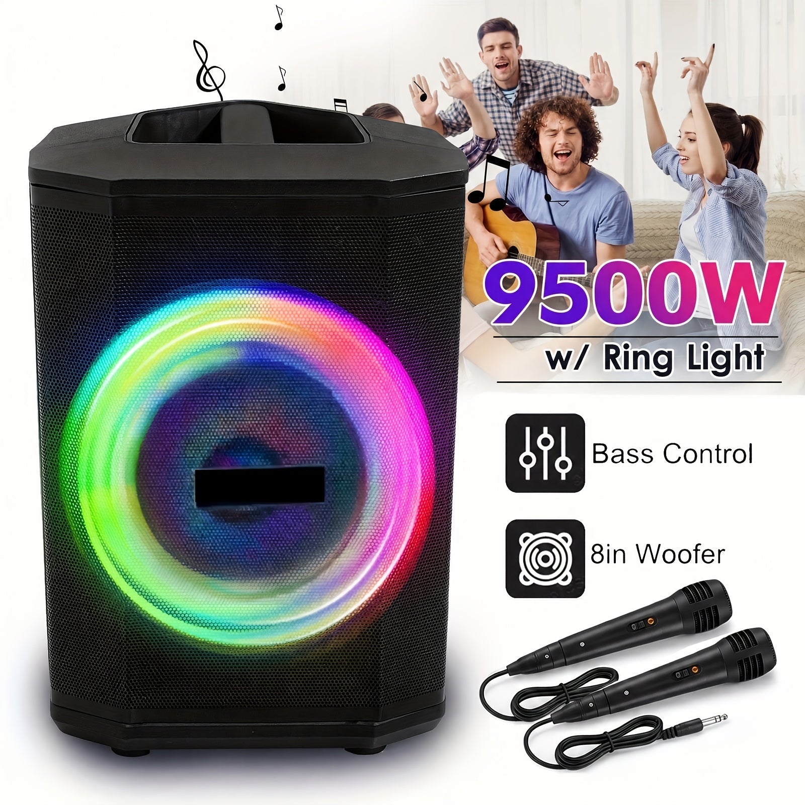 Portable PA Speaker shown in the Black option