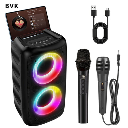 Portable PA Speaker shown in the Upgraded MOS-1265 + 1 wired microphone + 1 wireless microphone option