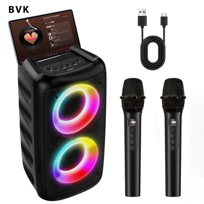 Portable PA Speaker shown in the Upgraded MOS-1265 + 2 Wireless Microphones option