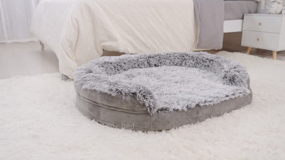 Orthopedic Dog Bed Egg Foam Ultra Soft Washable Cover for Large Medium Small Dogs Aging Pets Rectangle Semicircle Anti-Slip Joint Relief Pet