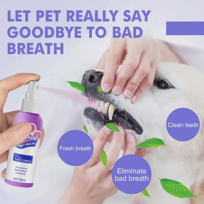 Pet Dental Spray for Dogs & Cats – Teeth Cleaning & Bad Breath Freshener, No-Brush Oral Care Spray for Plaque & Tartar Control