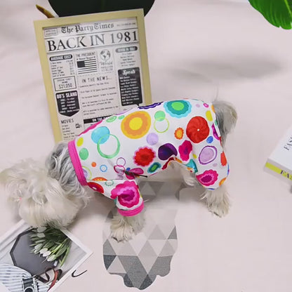 Dog Pajamas Set of 2 – Soft Puppy PJs Jumpsuit for Small Dogs Cats Chihuahua Yorkie, Cute Pet Sleepwear Onesie for Spring Summer