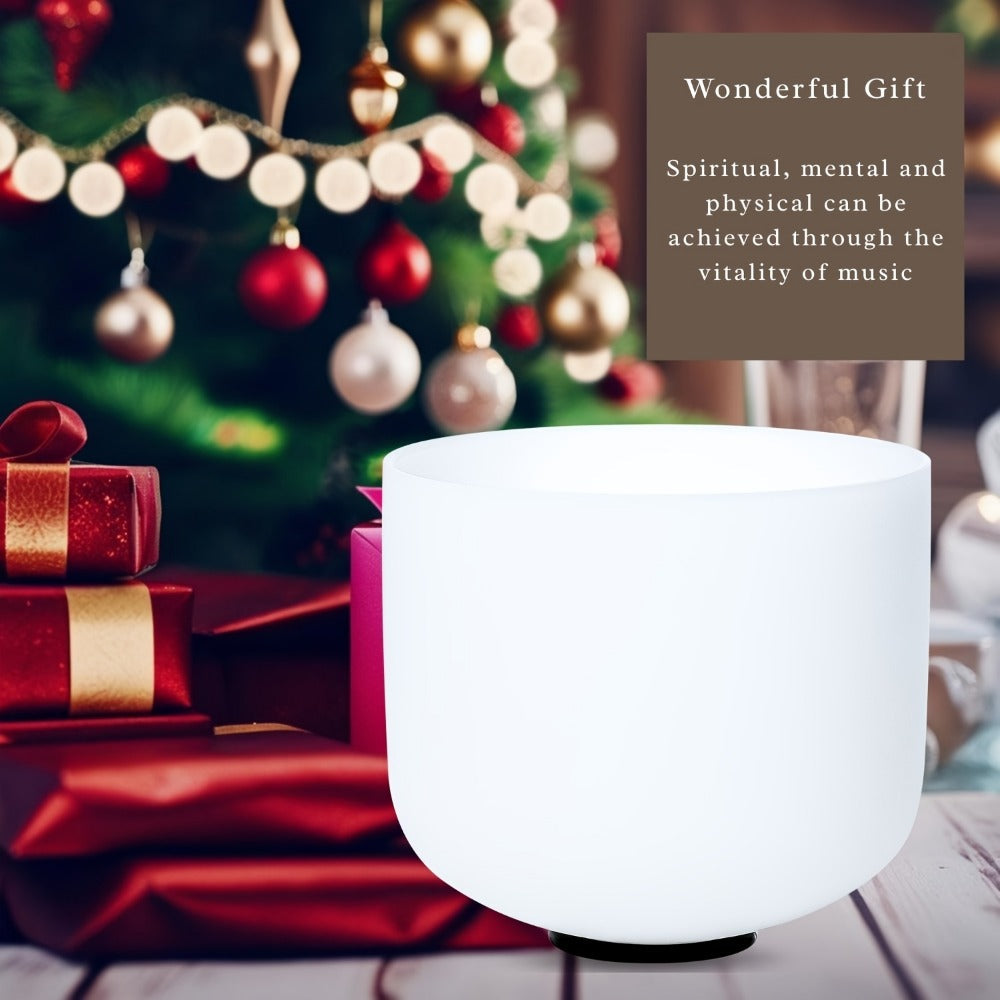 Quartz Crystal Singing Bowl, 10-Inch White Sound Bowl with Mallet detail image - detail view 9