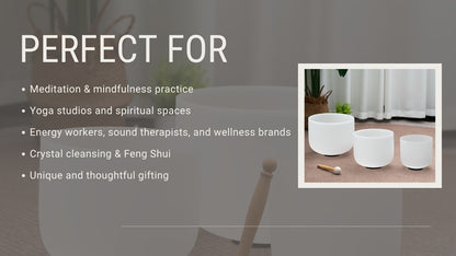 Quartz Crystal Singing Bowl Set, 7 to 11-Inch Three-Bowl Set with Case detail image - detail view 16