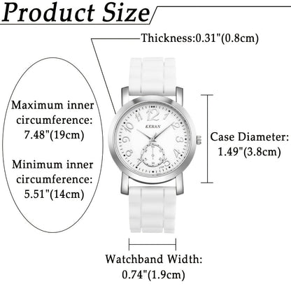 Quartz Watch - Jelly Silicone Strap Analog Wristwatch Unisex Teens Colorful Candy Color - product detail view 5