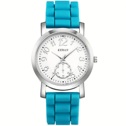 Quartz Watch - Jelly Silicone Strap Analog Wristwatch Unisex Teens Colorful Candy Color - product detail view 8