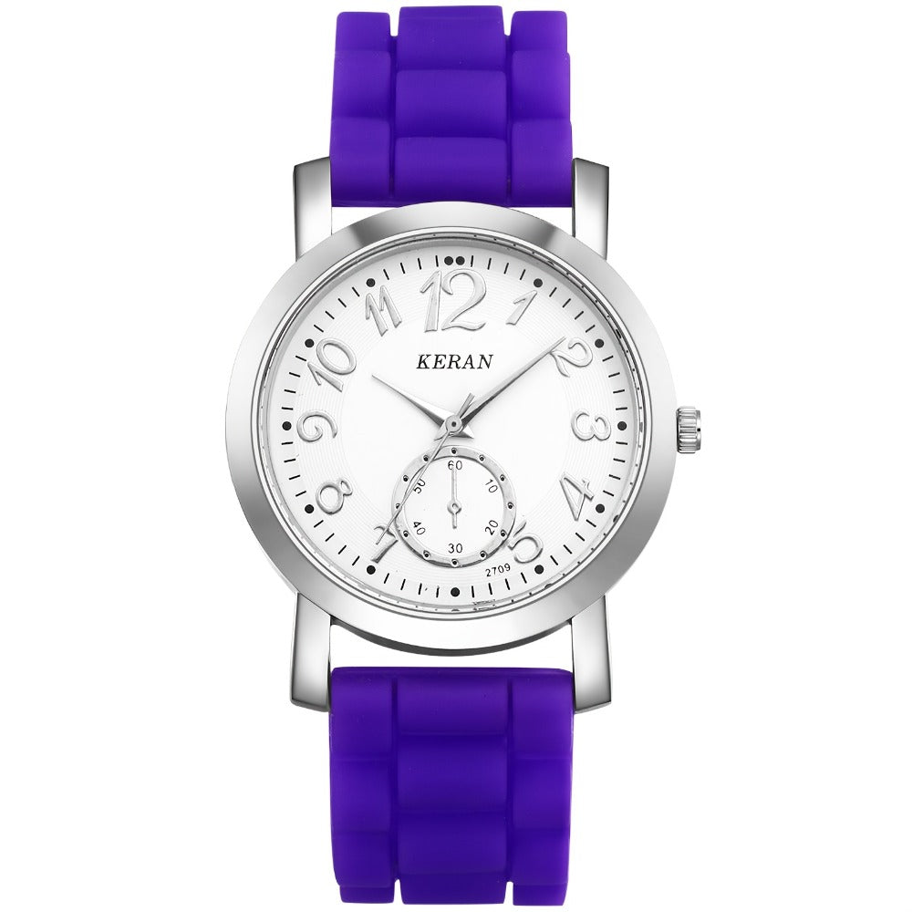 Quartz Watch - Jelly Silicone Strap Analog Wristwatch Unisex Teens Colorful Candy Color - product detail view 9