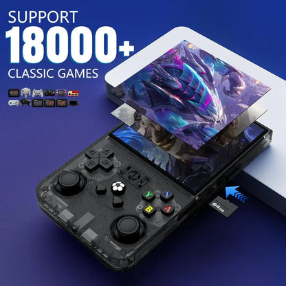 Handheld Game Console R36 Max with 4.0-Inch IPS, 720x720, Tempered Glass, 64GB or 128GB Options, 4000mAh Battery, Linux