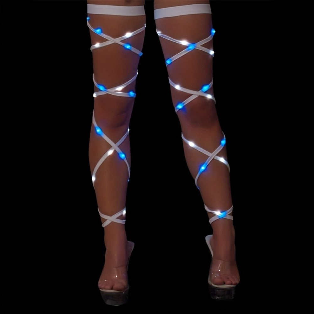 Rave & Festival Accessories - Leg Wraps Light Up Cyberpunk Neon Garter Elastic Costume Accessory Set for - product detail