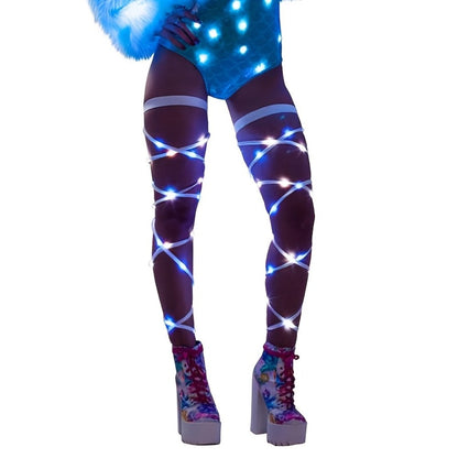 Rave & Festival Accessories - Leg Wraps Light Up Cyberpunk Neon Garter Elastic Costume Accessory Set for - product detail
