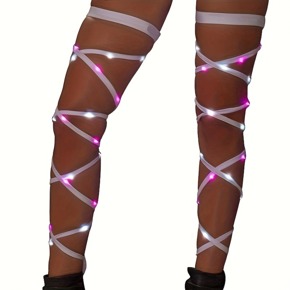 Rave & Festival Accessories - Leg Wraps Light Up Cyberpunk Neon Garter Elastic Costume Accessory Set for - product detail