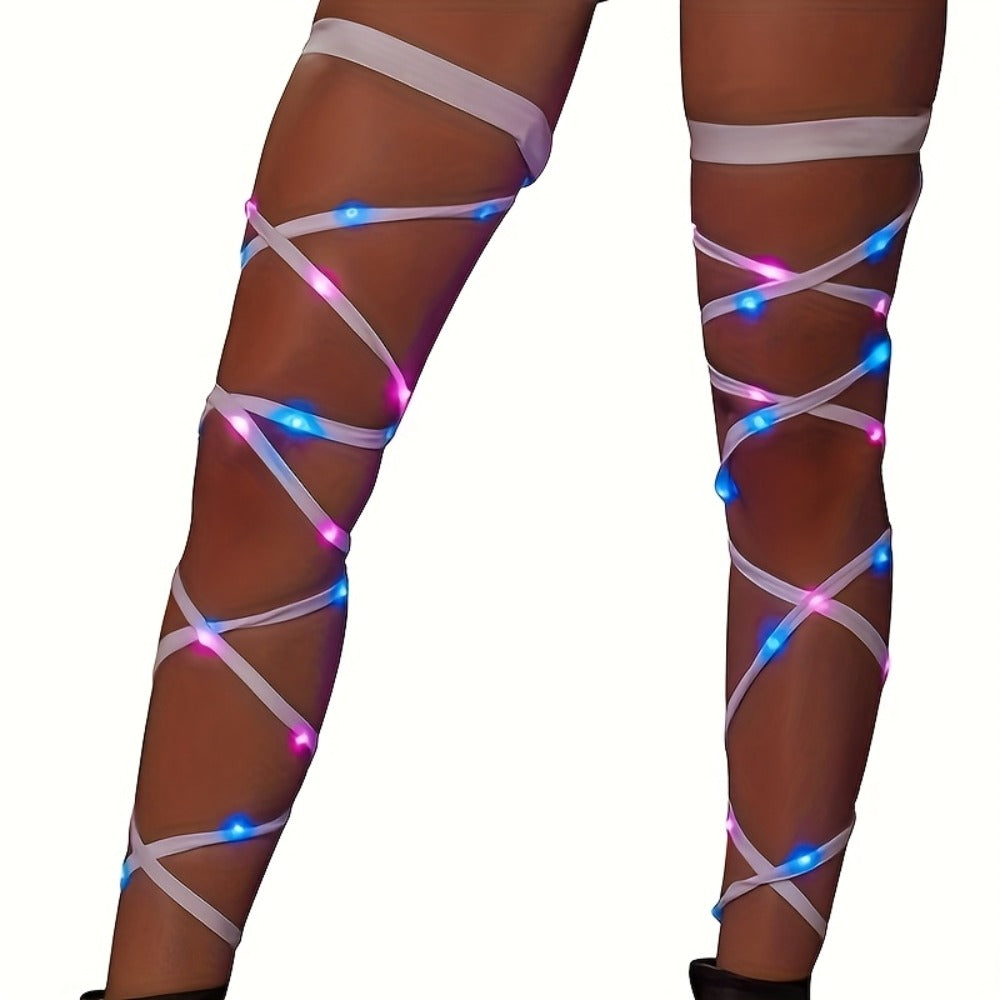 Rave & Festival Accessories - Leg Wraps Light Up Cyberpunk Neon Garter Elastic Costume Accessory Set for - product detail
