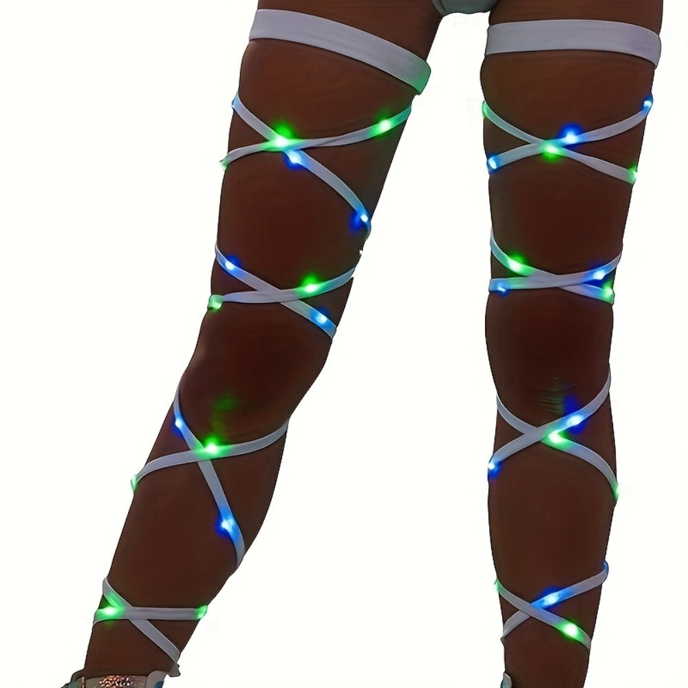 Rave & Festival Accessories - Leg Wraps Light Up Cyberpunk Neon Garter Elastic Costume Accessory Set for - product detail