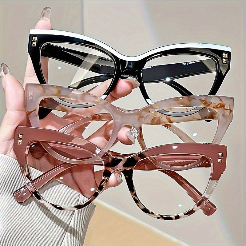 Reading Glasses - 3 Pack for Women Metal Hinge Minimalist Color Block Presbyopia Frames - product detail view 12