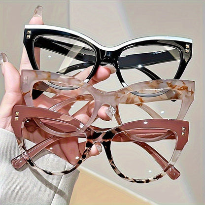 Reading Glasses - 3 Pack for Women Metal Hinge Minimalist Color Block Presbyopia Frames - product detail view 12