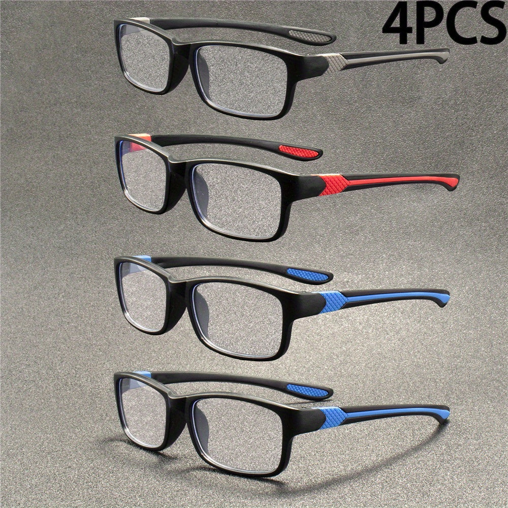 Reading Glasses - 4 Pack Fashion Sport Rectangular Full Frame for Men Women Lightweight - product detail view 8