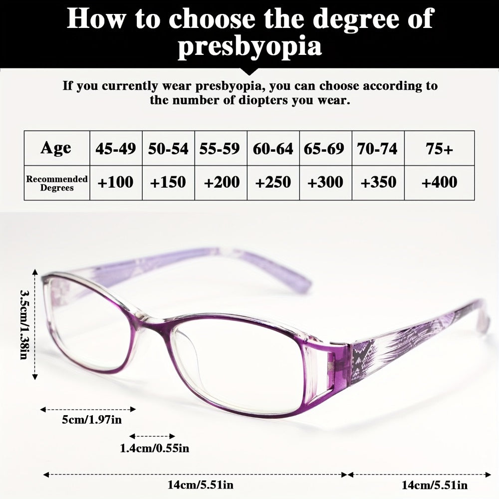 Reading Glasses - 4 Pairs Multicolor Rectangular Frame Presbyopia Readers Men Women +1.0 to - product detail view 5
