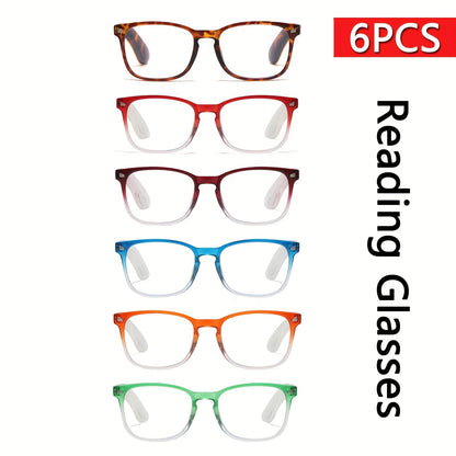 Reading Glasses - 6 Pack Oval Full Frame Anti-Glare PC Lenses Minimalist Fashion Readers - product detail view 7