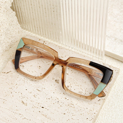 Reading Glasses - 8 Pack for Women Retro Print Color Clash Rectangular Spring Hinge Fashion - product detail view 4