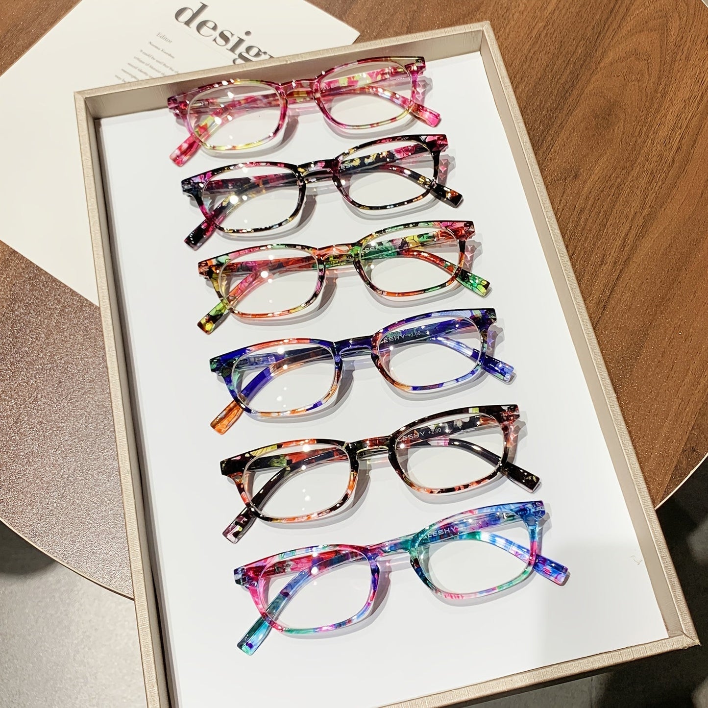 Reading Glasses - Blue Light Blocking 6 Pack Oval Full Frame for Men & Women PC Anti Blue - product detail view 9