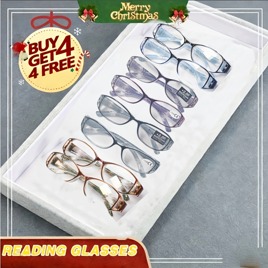 Reading Glasses - Blue Light Blocking 8 Pack HD Resin Lenses Colorful Striped PC Frame - product detail view 7